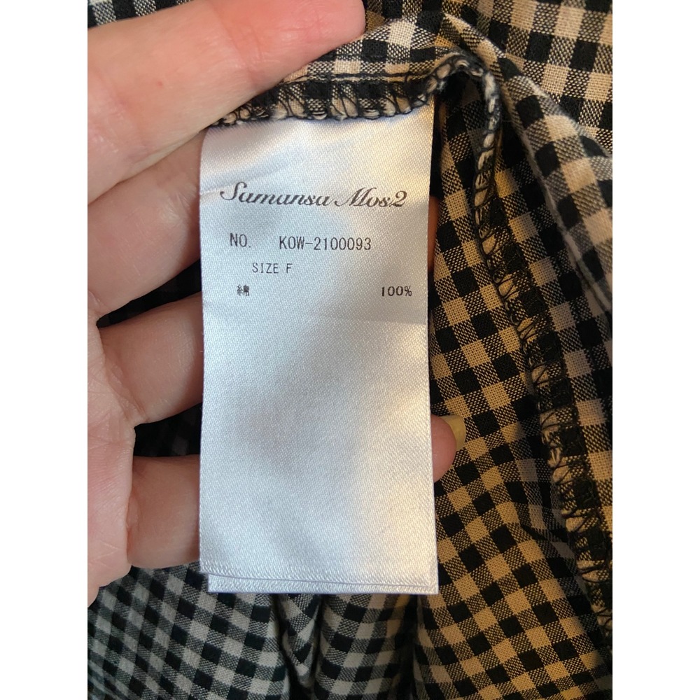 Samansa Mos2 Gingham Check Button Front Tiered Mi… - image 5